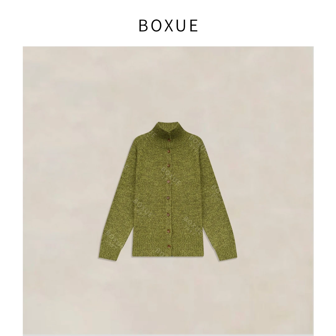 BOXUE“鸢尾”2025秋冬高级感100绵羊毛立领轻奢 外套#250905W4537