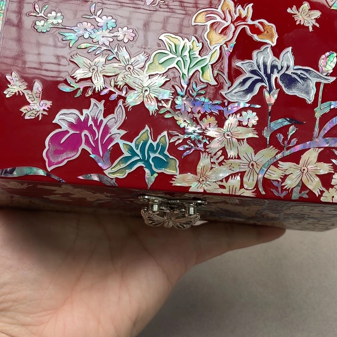 木嵌螺百合首饰盒