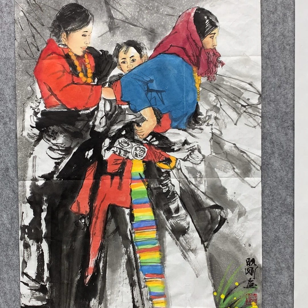 国画杨老师人物作品