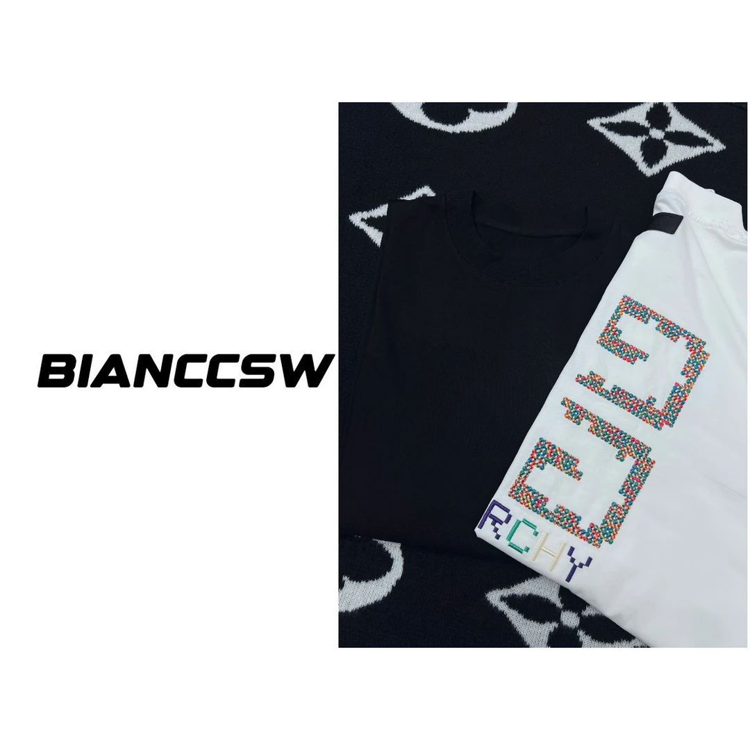 【彩点刺绣】高品高克重质重磅做旧短袖T恤