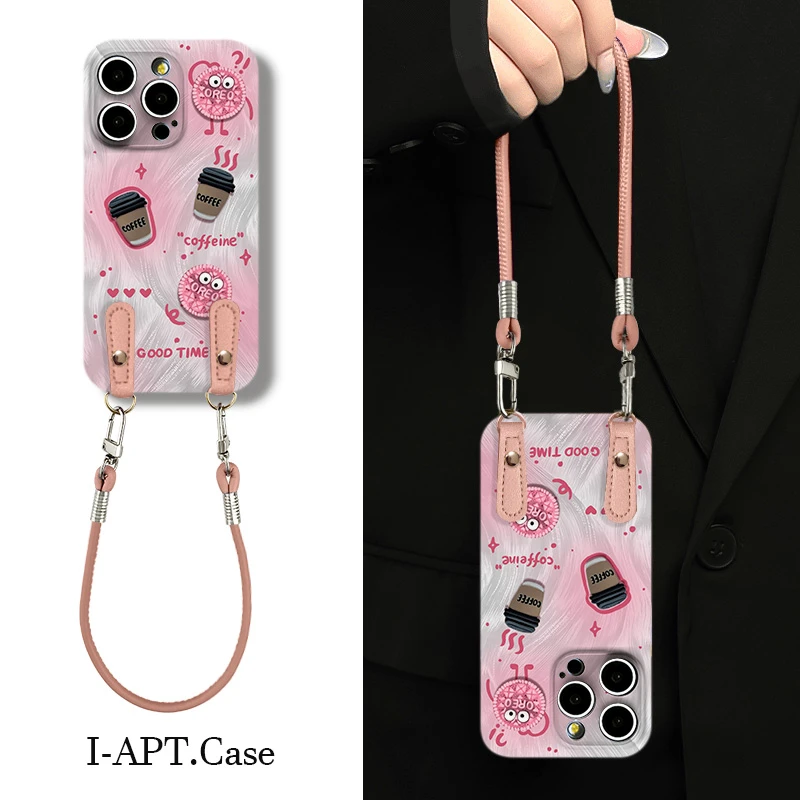 羽纱粉饼干咖啡菲林软壳适用iPhone苹果16手机壳华为oppo小米vivo