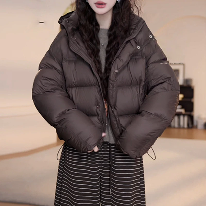 2025冬短款面包服女冬新款时尚宽松保暖简约百搭减龄棉服外套