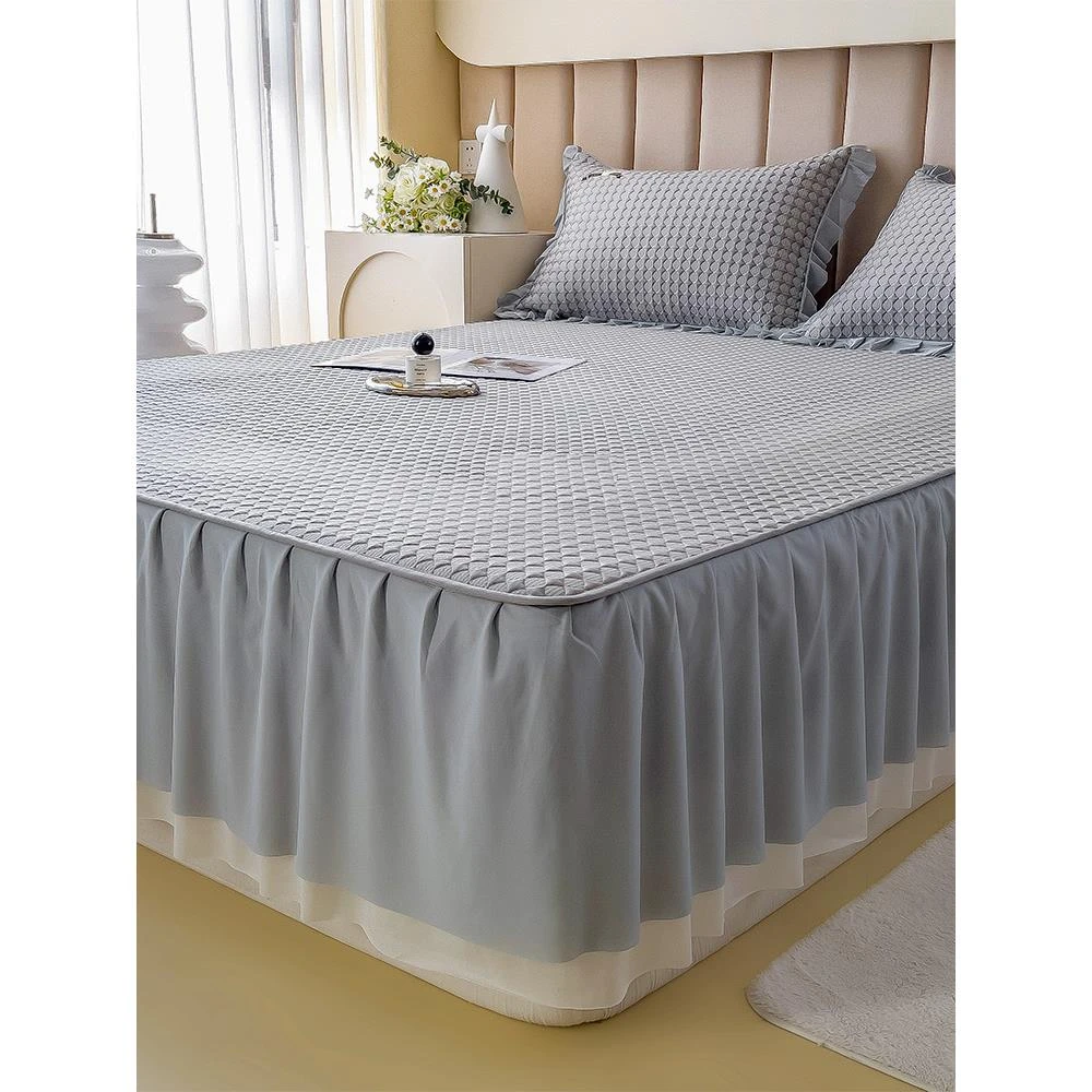 亚朵希尔顿酒店冰豆豆床笠床裙款冰丝凉席三件套a类母婴级夏天202