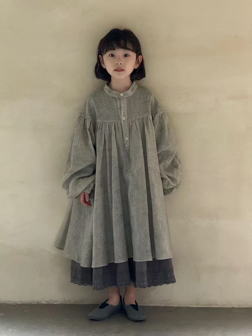 九子-2025春夏韩国设计师款亲子童装连衣裙Q8035