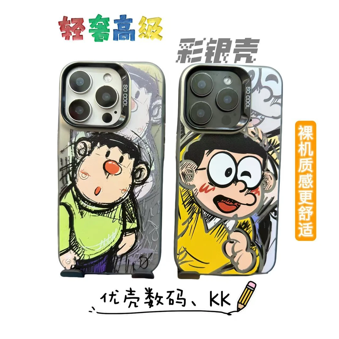 大熊胖虎-IMD彩银-适用于苹果华为小米OPPO耐磨防摔-手机壳