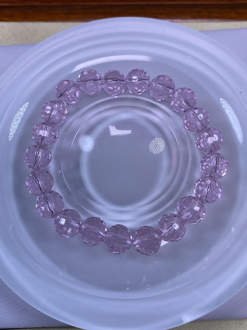 粉色切面10mm手串发一条C63