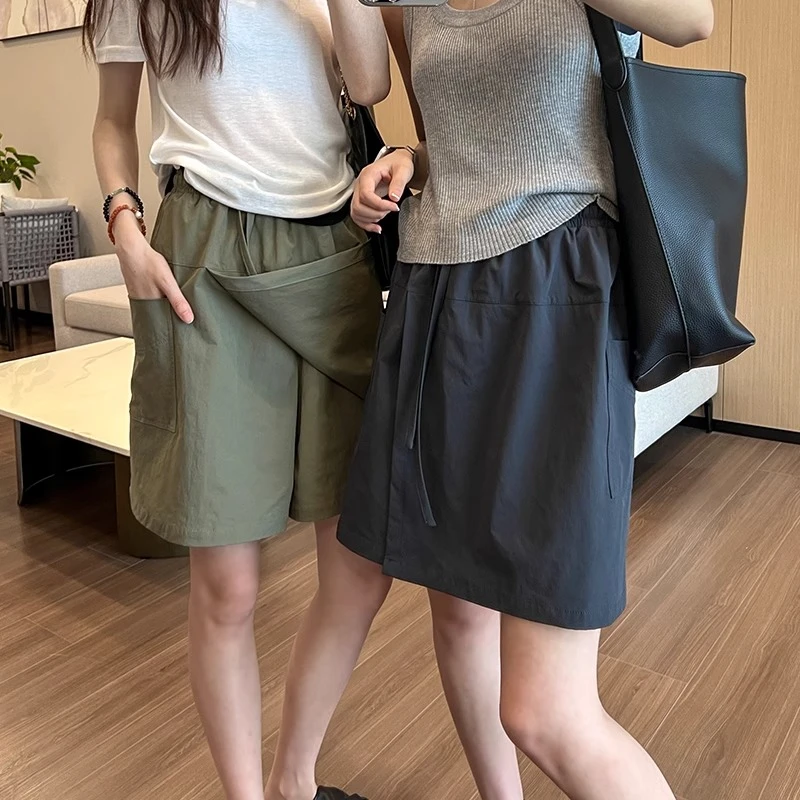 (原纱防晒短裙裤女)夏季2025新款薄外穿休闲宽松显瘦美式工装女