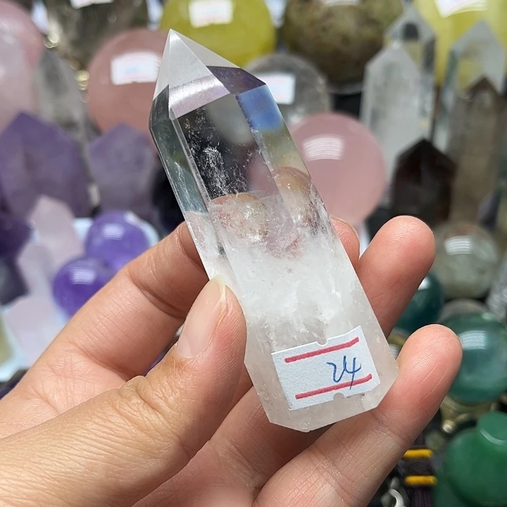 珠宝半成品未镶嵌水晶92克白水晶柱