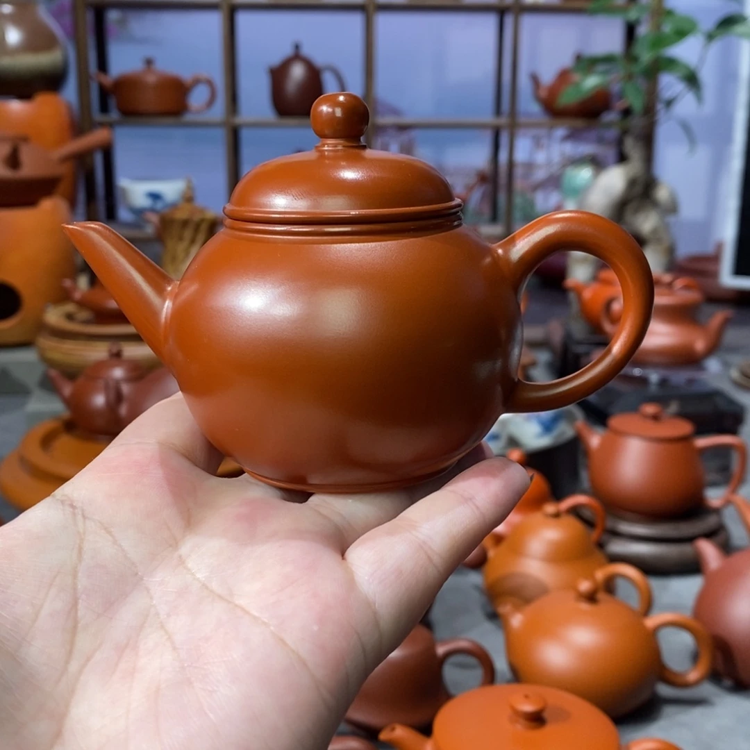 紫砂茶壶吴建辉朱泥水平壶140cc