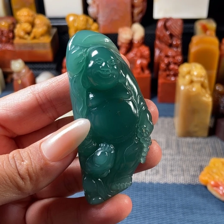 寿山石印石雅安绿