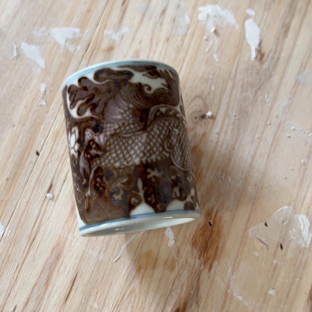 刚***好景德镇纯手绘麒麟杯