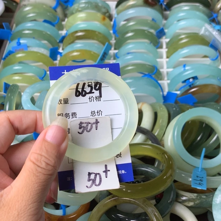 未镶嵌蛇纹石玉手镯6629