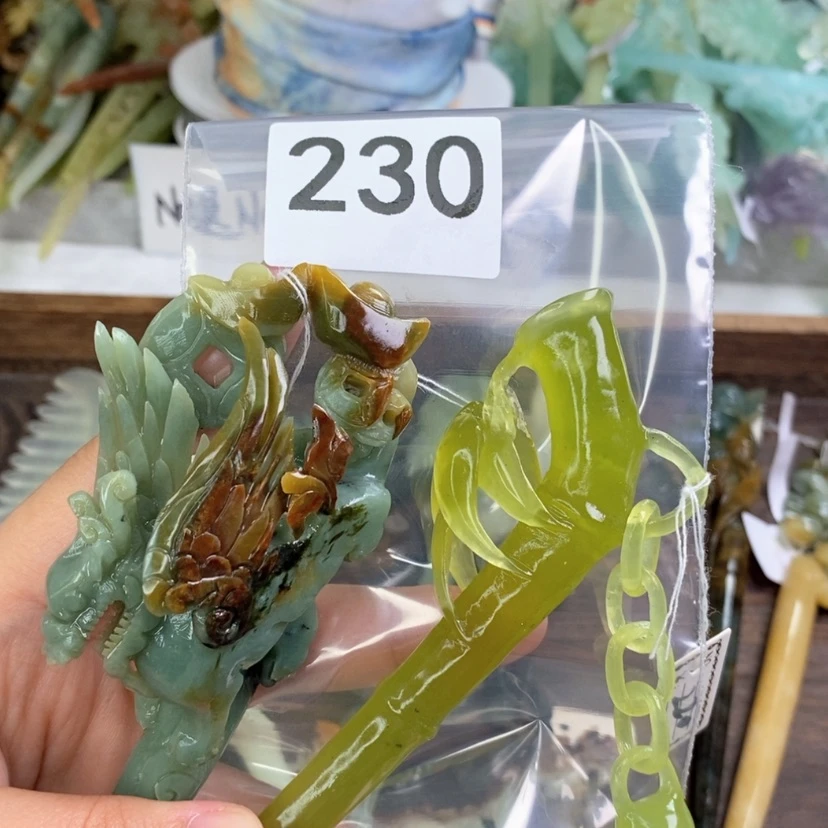 【闪购商品】岫玉发饰未镶嵌霖*