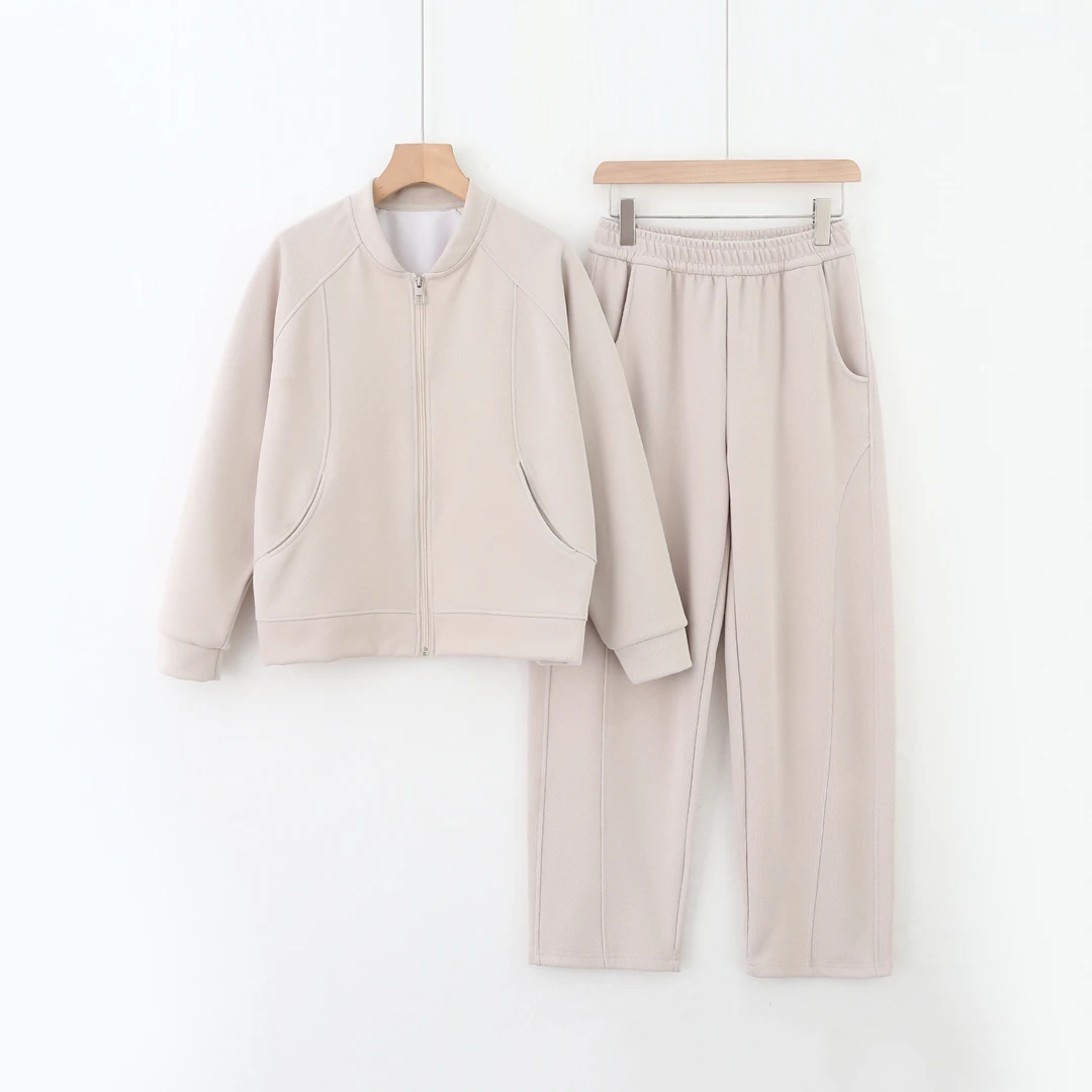 秋冬多巴胺拉链棒球服套装bq001