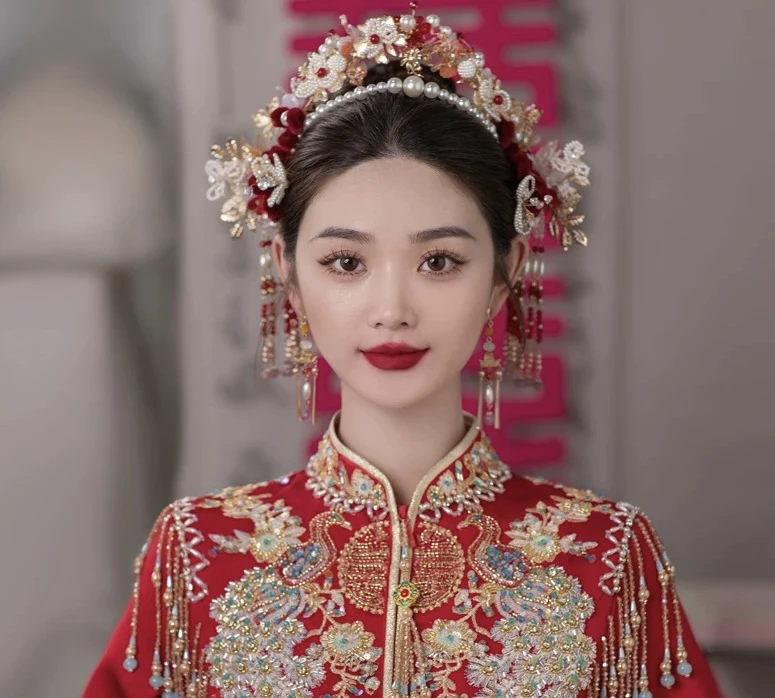 流苏结婚礼唯美新娘头饰古风秀禾头饰简单步摇复古