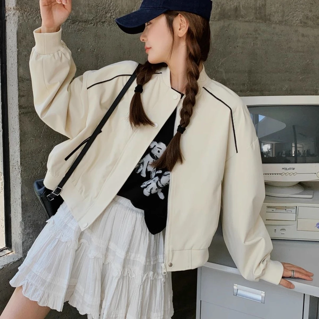 美式复古棒球服2025秋季新款设计感洋气宽松百搭开衫夹克短外套女