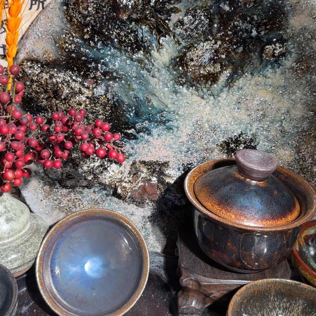 茶盏雨*建窑建盏黑瓷