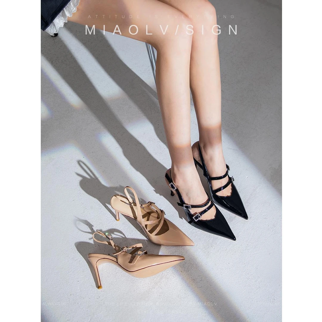 「博主种草」邻家姐姐~尖头高跟时装凉鞋夏季女款气质风外穿包头