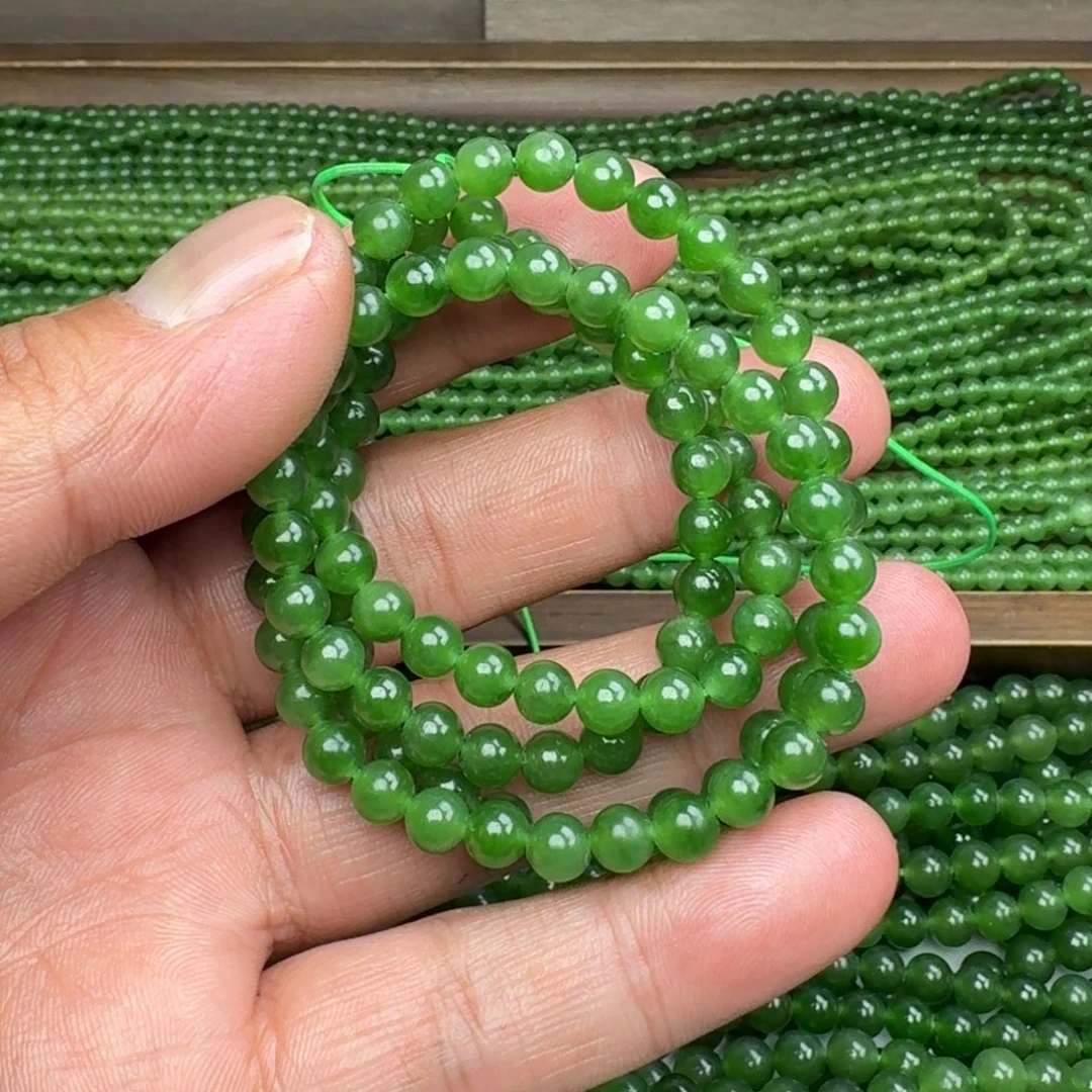 和田玉未镶嵌颈饰碧玉冰阳绿卡6