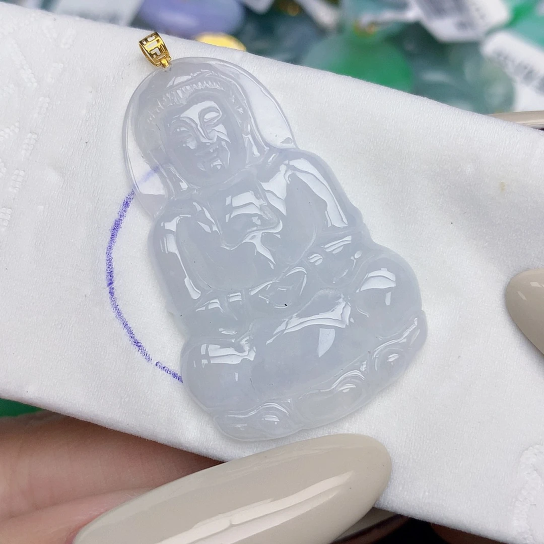 翡翠18K金镶嵌颈饰天然缅甸翡翠a货百元以上9元证书费自理