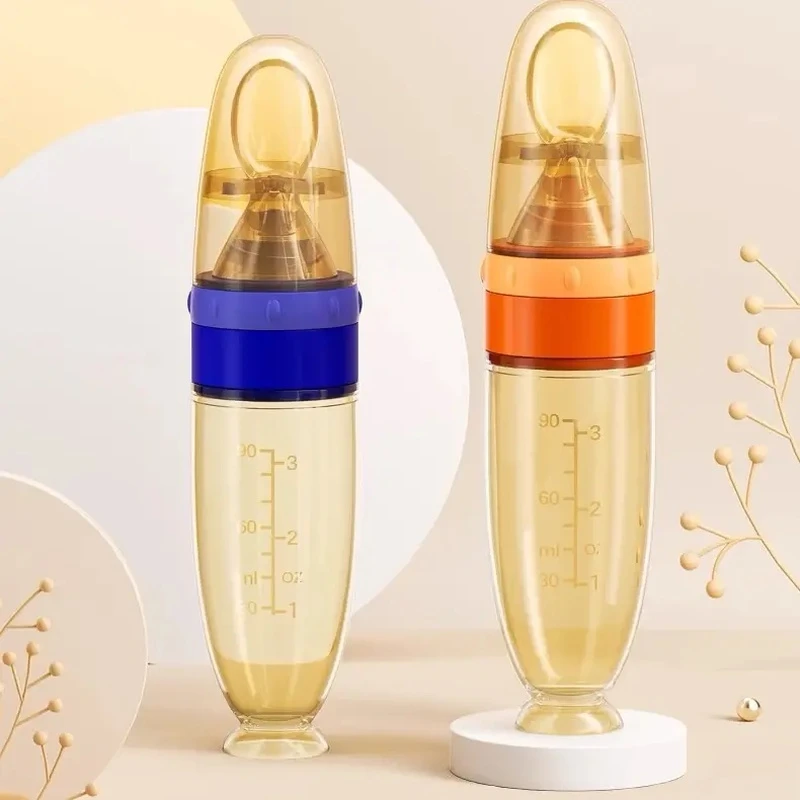 硅胶吸盘米糊瓶宝宝防呛辅食勺儿童米糊奶瓶瓶 软勺头米糊勺防摔