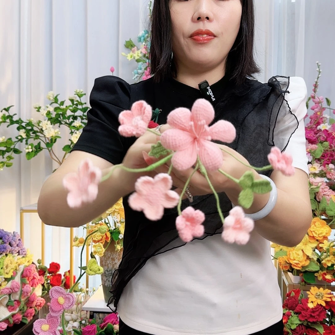 莱赛尔纤维棉手工钩织君子兰车载