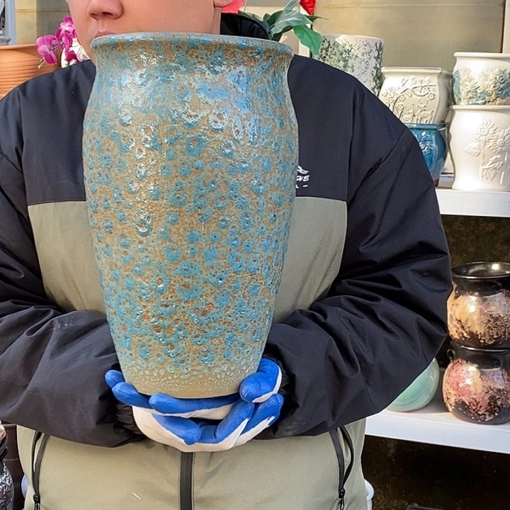 紫砂花盆口19高33正品