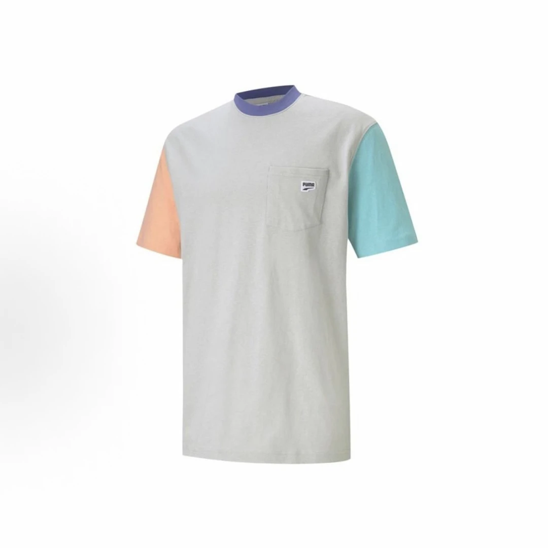 PUMA  印花运动休闲拼色训练透气圆领短袖  男款 531432-09