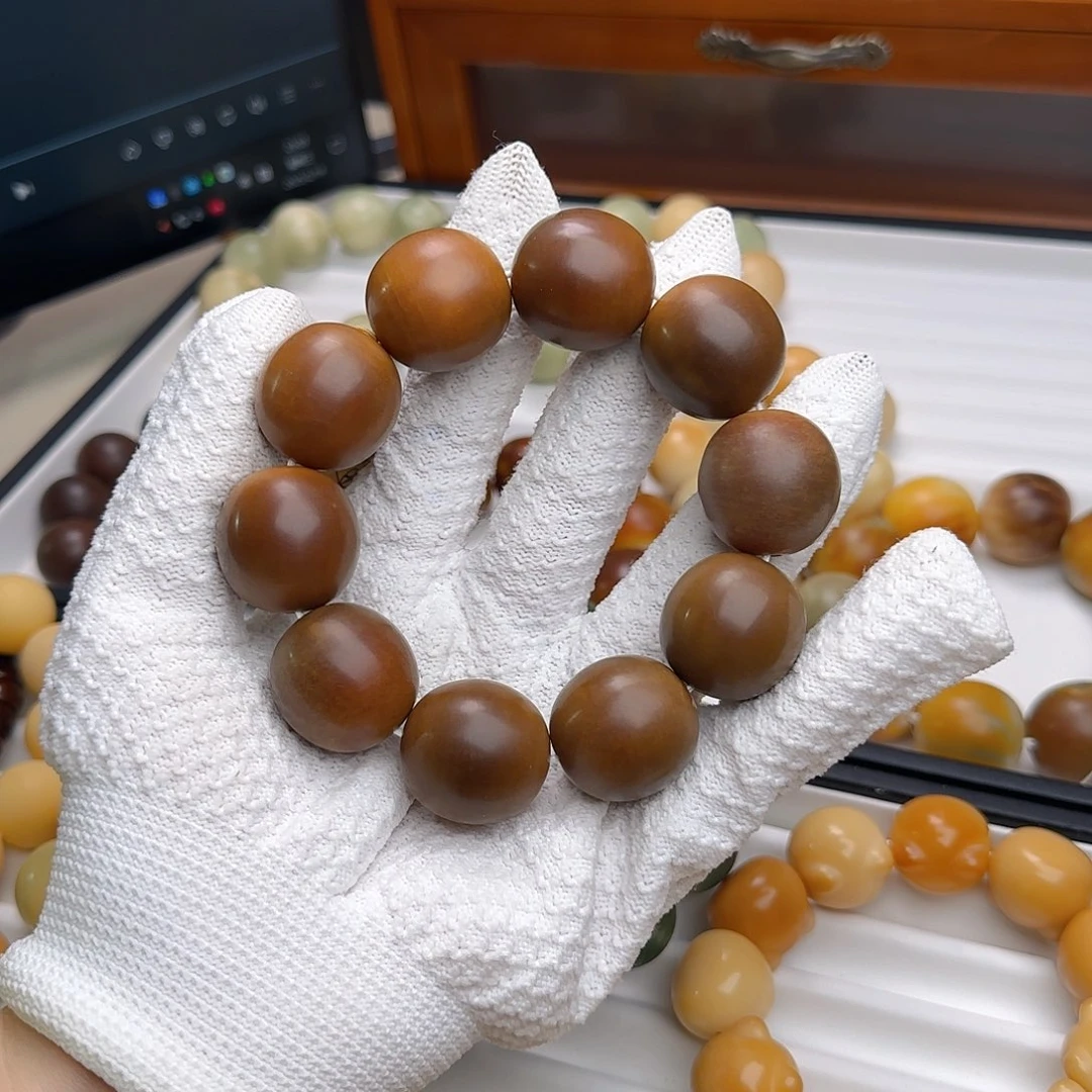 菩提根/象牙果手串卡25干磨鹅蛋微微瑕