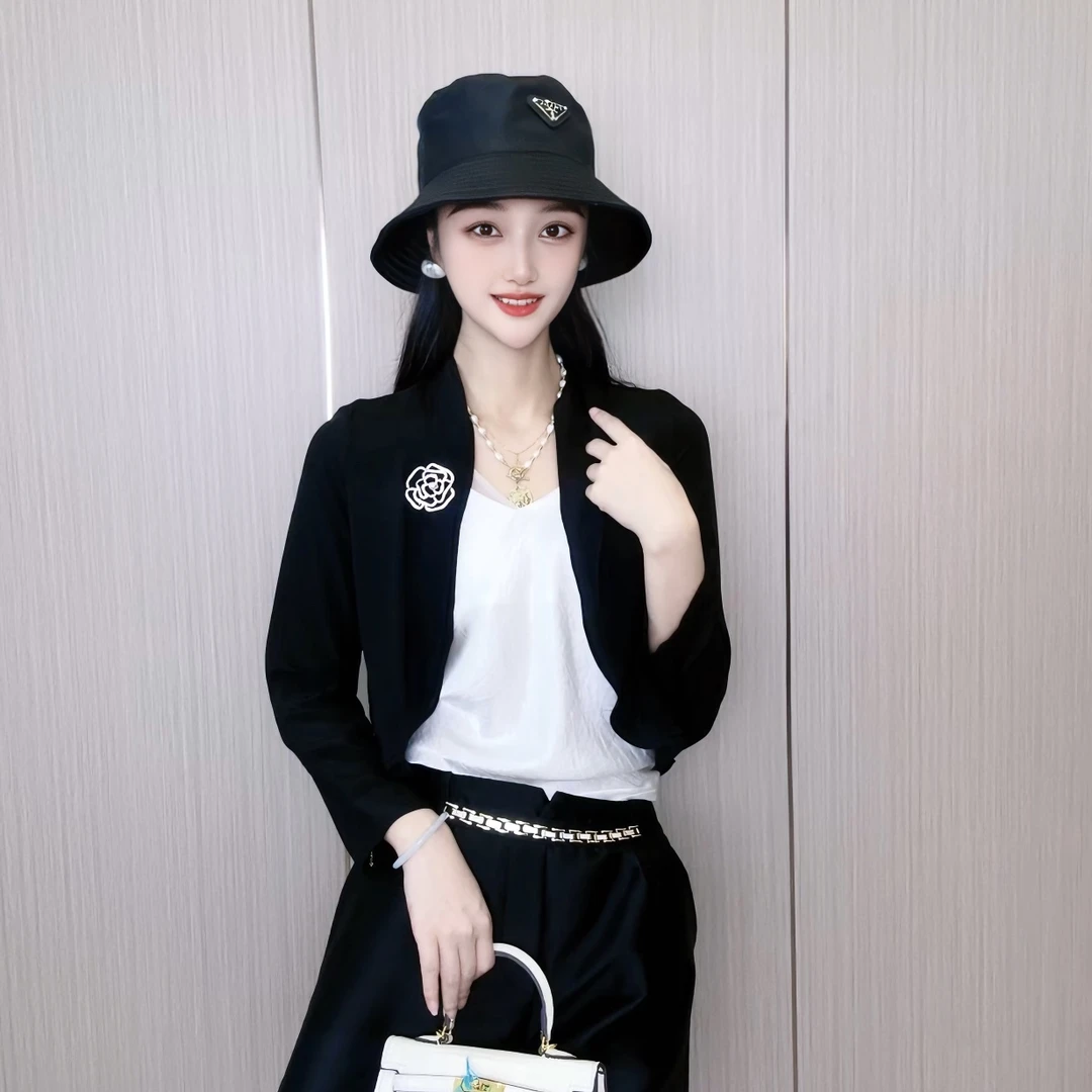 100桑蚕丝设计感外搭防晒气质真丝小衫简约长袖上衣CX059