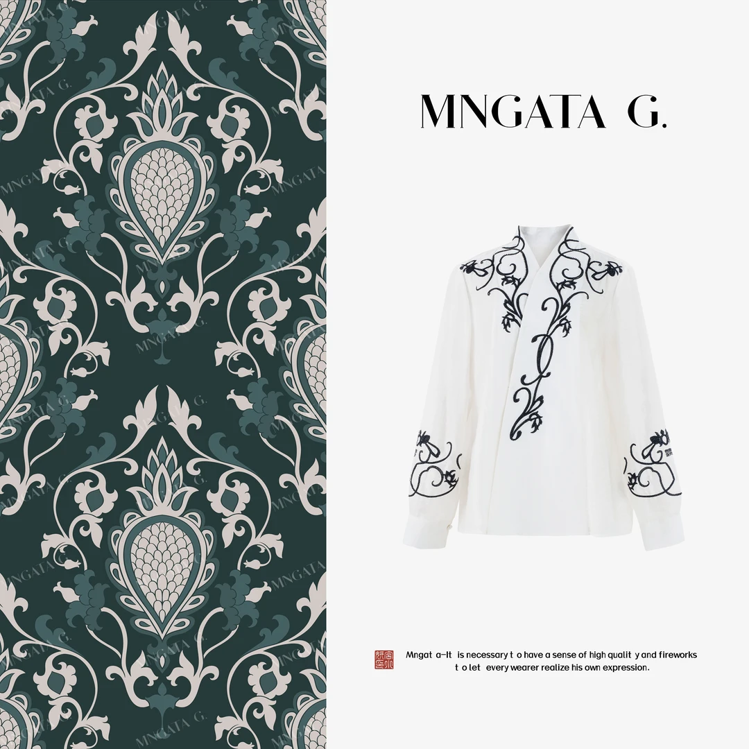 MNGATA G.宫小妍【刺绣·如玉】莱赛尔早秋新中式中国风上衣5052665