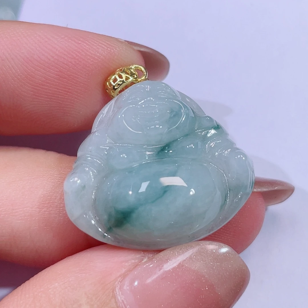 翡翠未镶嵌颈饰佛公