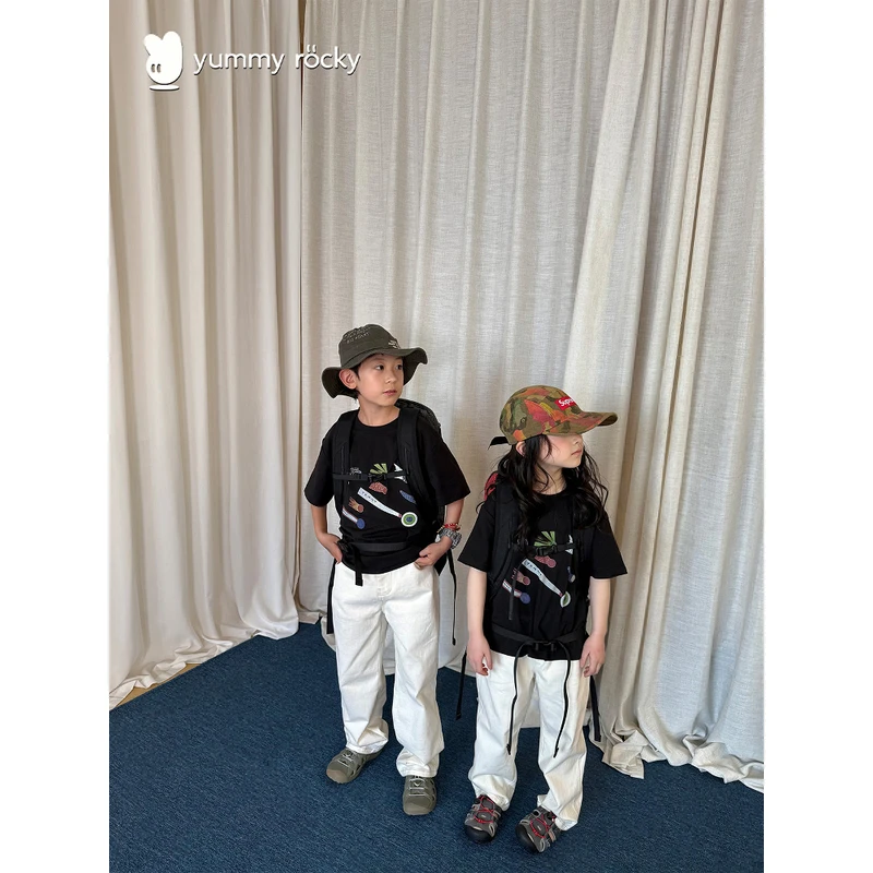 yummy&rocky必入神裤四季好穿柔软环保白牛A类纯棉百搭儿童牛仔裤