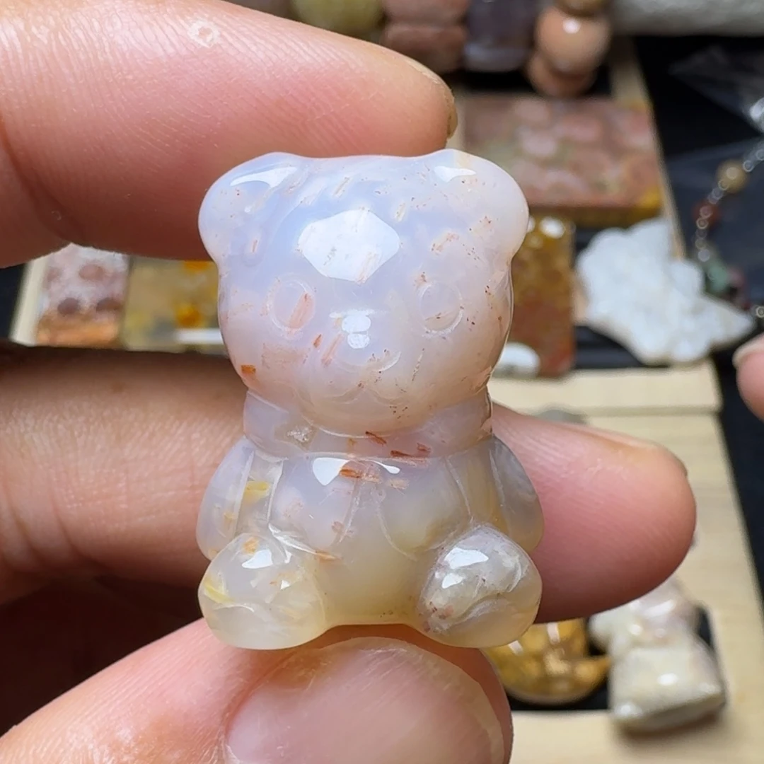 石英质玉未镶嵌纯天然色有机玉石保真色