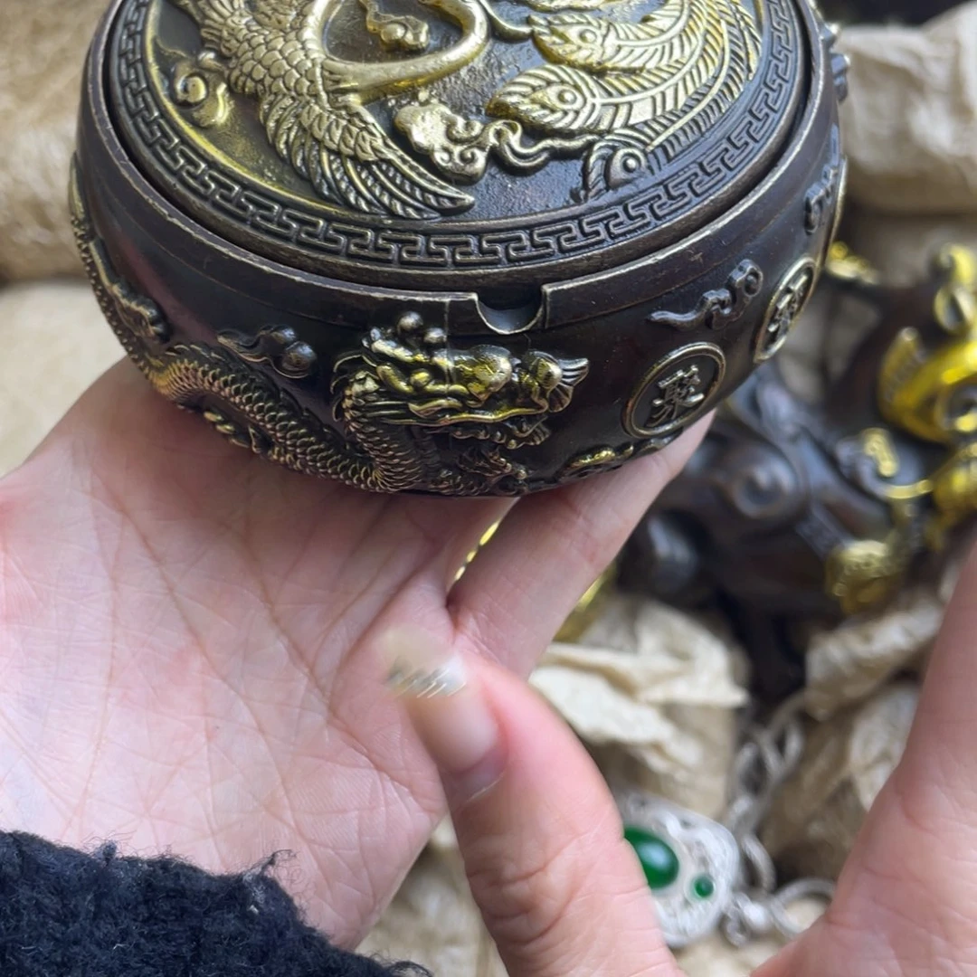 原矿风磨铜烟灰缸