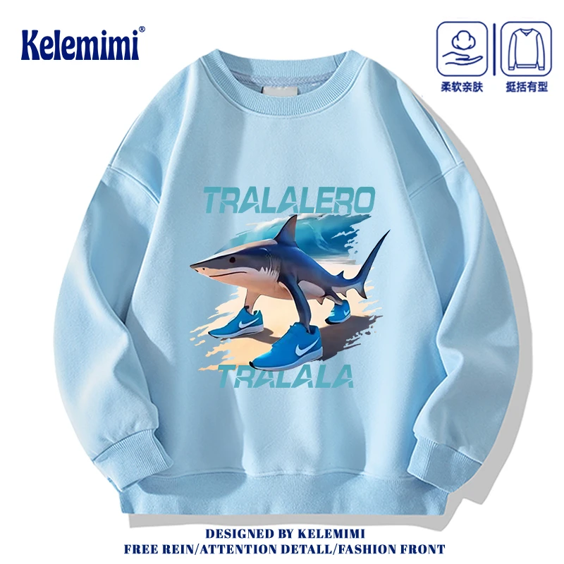 KELEMIMI国外ai山海经衣服儿童圆领卫衣春秋中大童外套男女童秋装