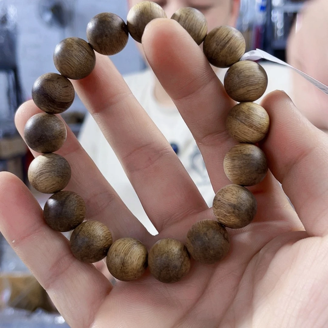 手串沉香野生菩萨棋圆珠单圈1.2/15克多样性发一