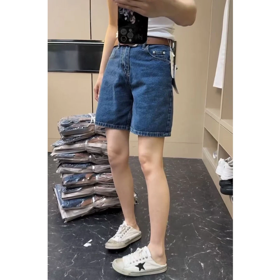 夏季短裤高腰韩版窄跨牛仔裤女新款显瘦时尚大码百搭直筒裤小个子