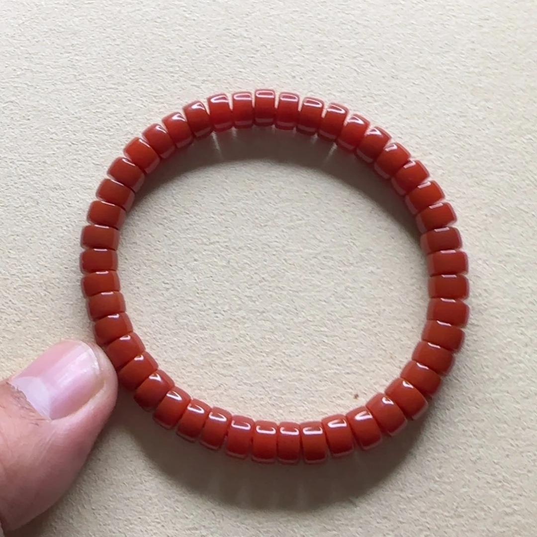 南红玛瑙手链未镶嵌7mm辣椒红药片