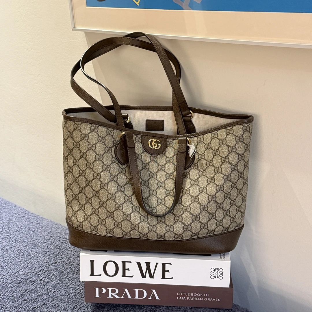 99新 GUCCI/古驰 ophidia 老花托特小号