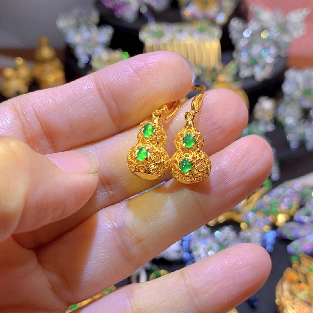 吊坠(不含链)银S925镶嵌翡翠