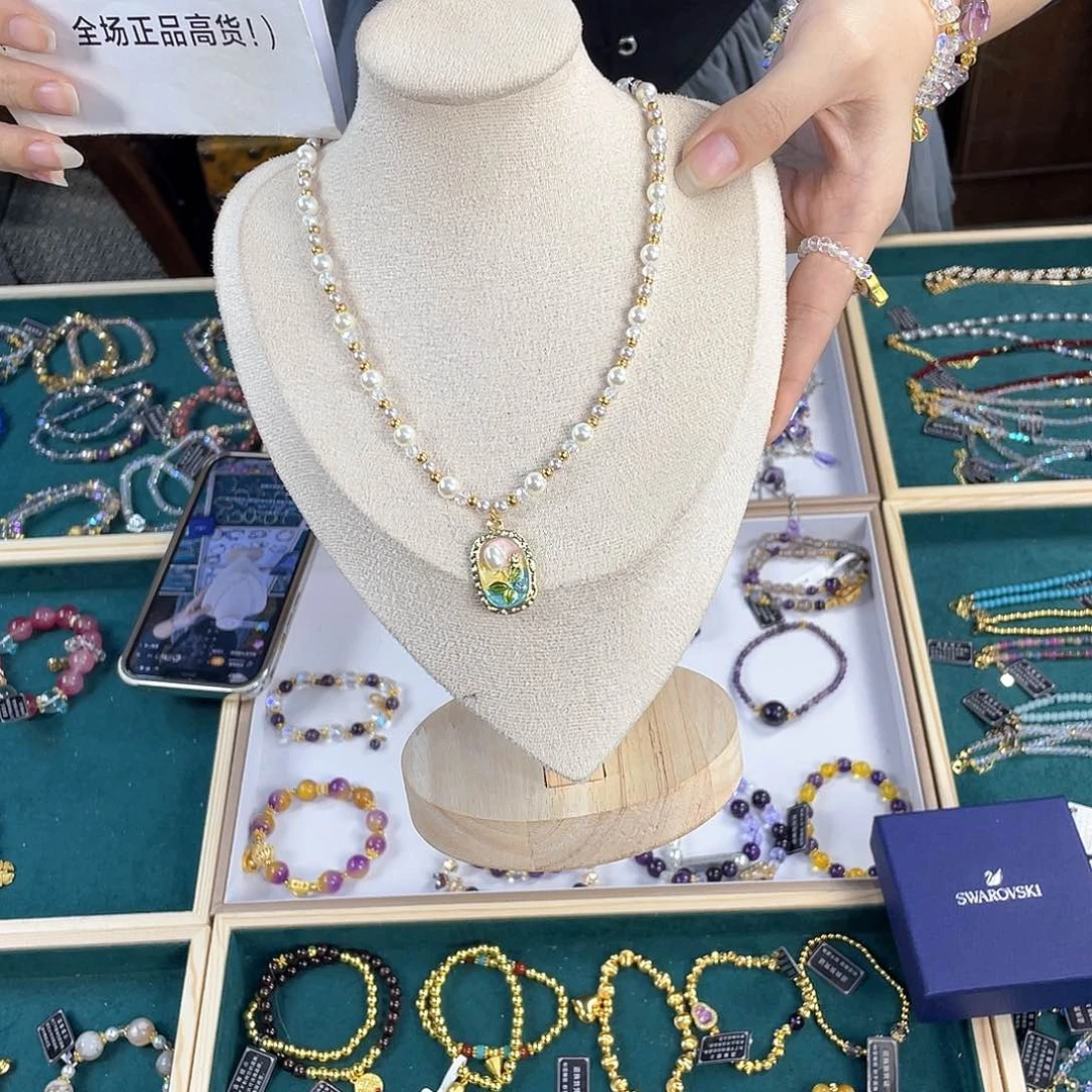 水晶手链银S925镀金镶嵌