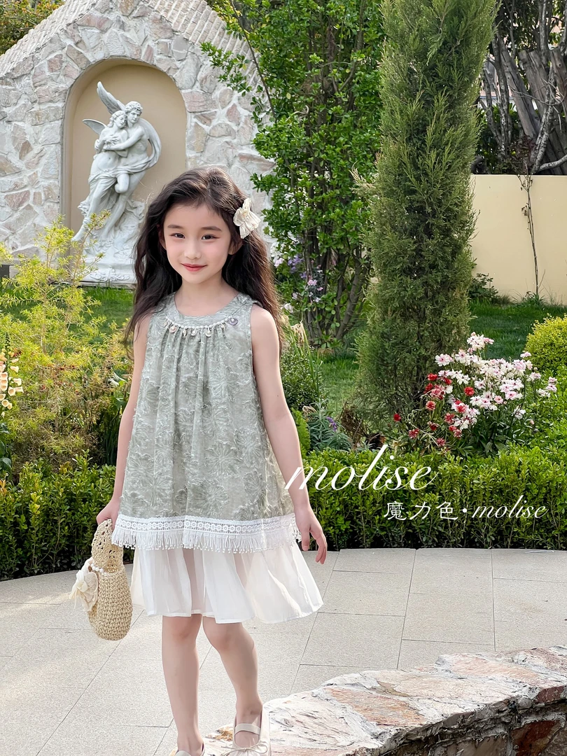 【暑期特卖】新款流苏吊带裙波西米亚风/海边度假/女童连衣裙夏款