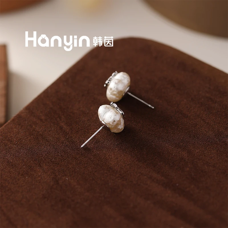 铜合金仿珍珠耳饰 925银针四叶草土星棉花珠珠韩系耳钉AAA