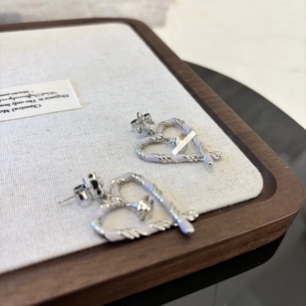 铜合金珐琅耳饰 爱心地球耳环EH2613