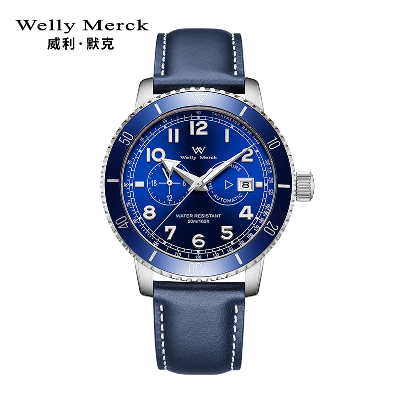 威利默克海洋舰长系列全自动机械多功能经典男士腕表147M