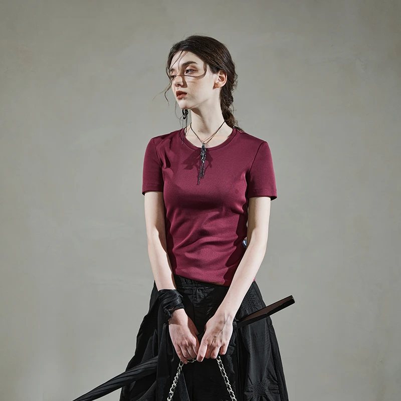 日着原创女装夏季新款上衣百搭修身正肩短袖t恤RB2163T2 RD2163T2