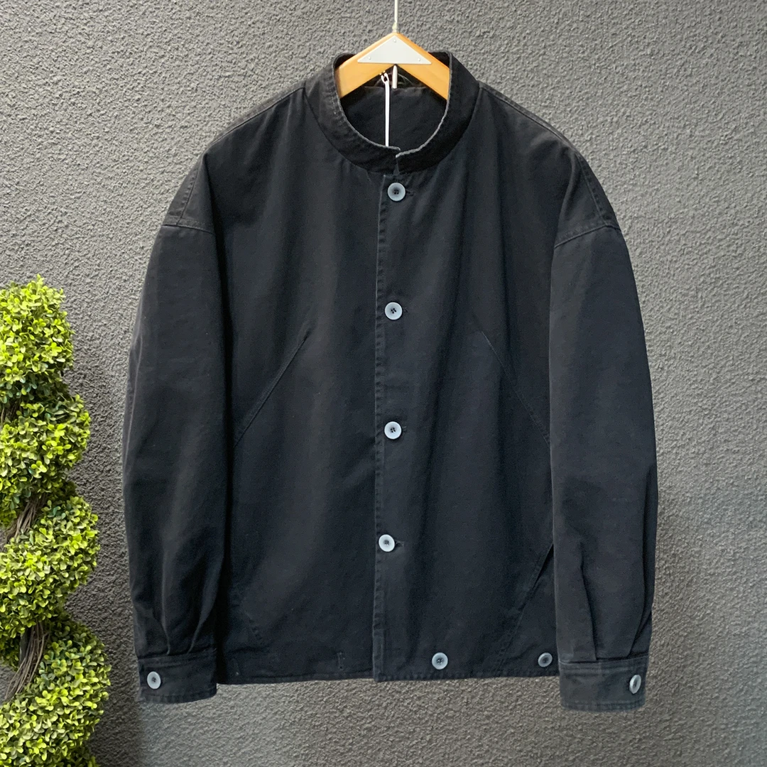 秋季新款宽松工装外套男美式潮牌时尚百搭立领短款男士夹克