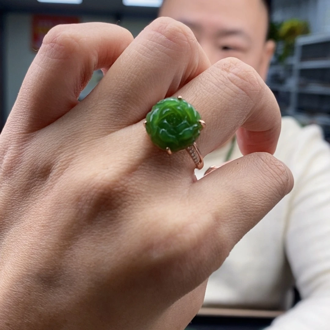 和田玉戒指银S925镶嵌多样性发货 拍一发一