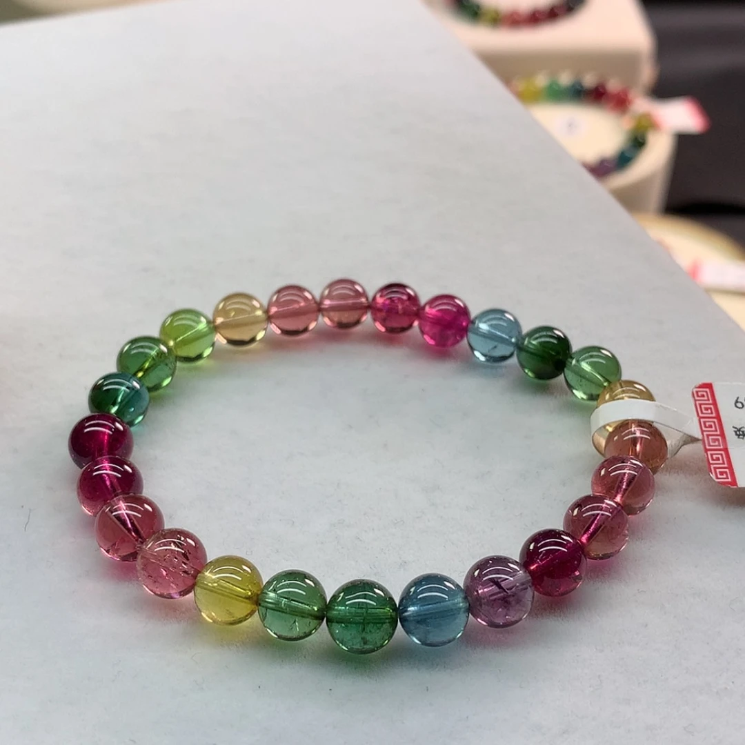 【闪购商品】手链未镶嵌碧玺碧玺艳丽色标单圈7.8